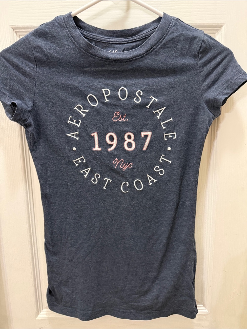 Aeropostale Navy Short-Sleeve 1987 East Coast Logo Tee